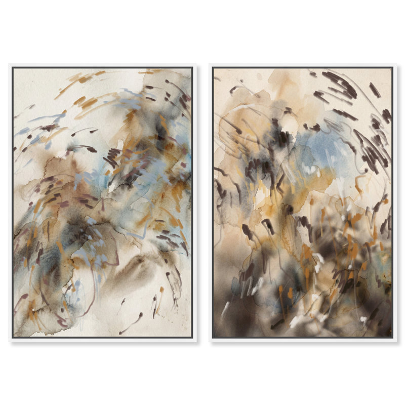 Mindfulness Set Set by Oliver Gal, 62"H x 42"W, White Floater Frame