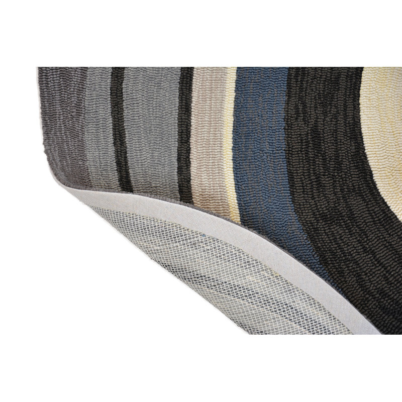 Geometric Area Rug, Oval 4'7" x 6'7"