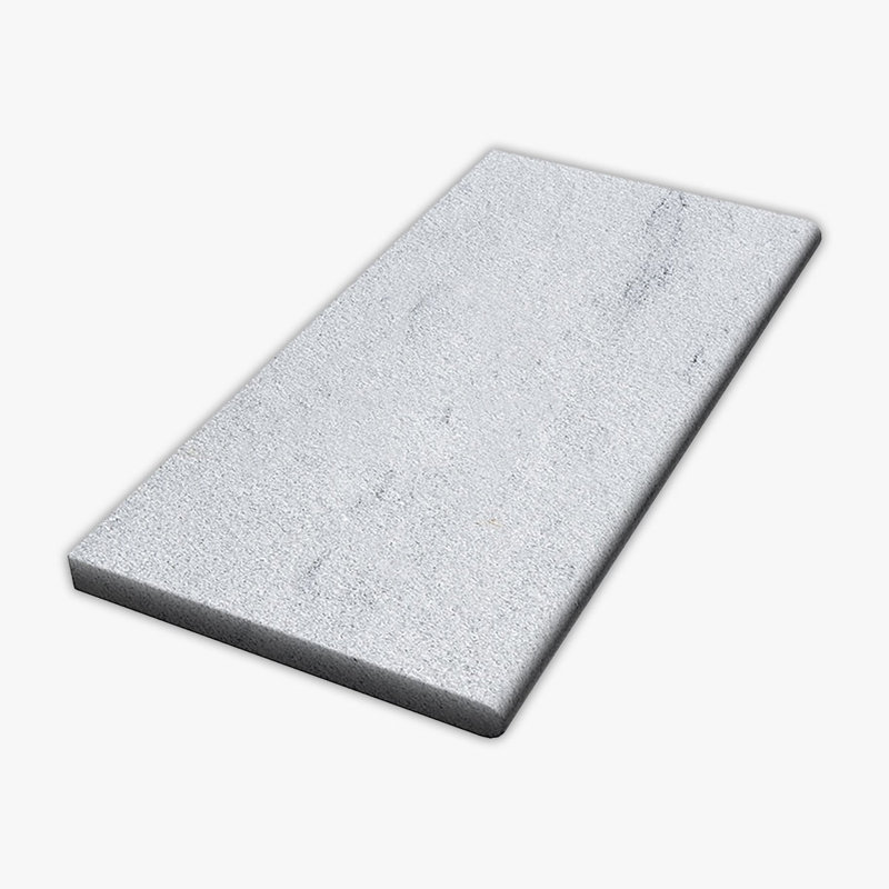 Solto White Grained Texture 12x24 Marble Thick Bullnose Coping