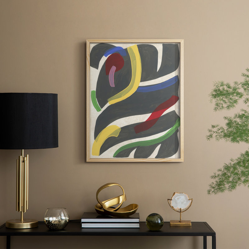 Reproduction encadrée Canasta III - bois massif, H 30 po x l 24 po, Naturel