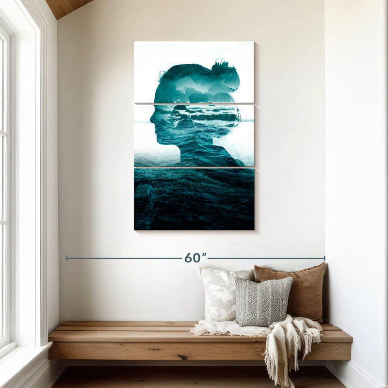 Leisha, la mer à l'intérieur, H 32 po x l 20 po