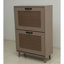 Rangement à chaussures pour 2 paires - Rangement d'entrée avec structure intégrée, peut contenir 12 paires, accès facile, bois d'ingénierie gris antique, largeur de 23,5 cm, étagère spacieuse et stable pour un rangement rapide.