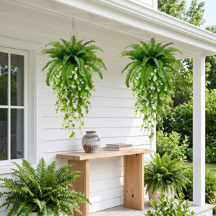 2pcs Hanging Money Plants Fake Outdoor Hanging Artificial Flower for Outdoors Hanging Basket