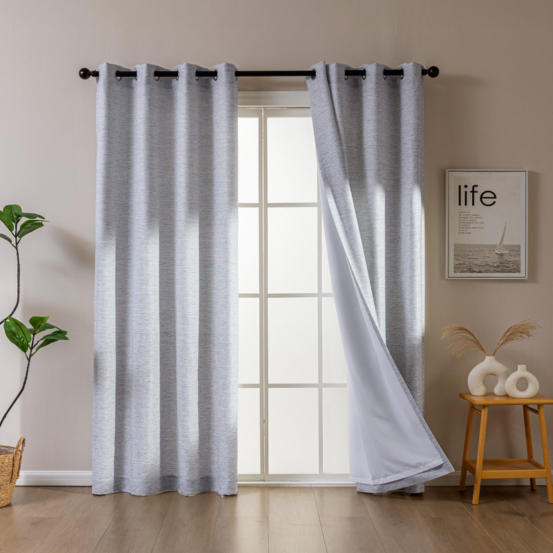  Blackout Curtains With Lining(Set of 2), 52" W x 84" L, Gray