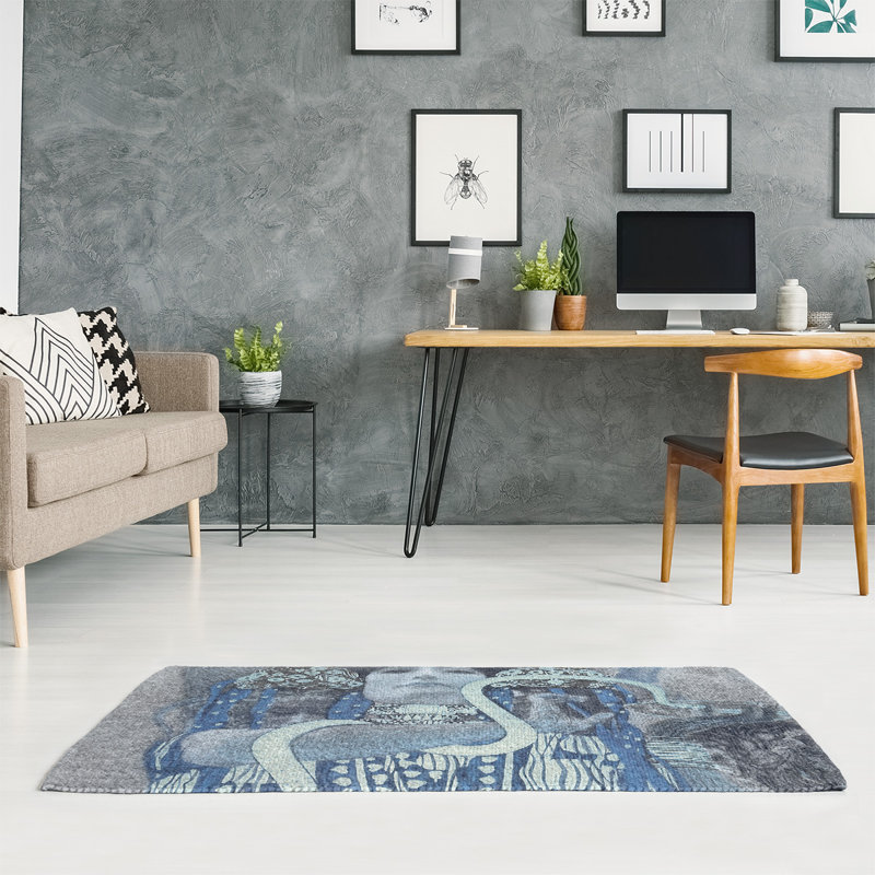 Tapis bleu/gris hygeia, Rectangle 2 pi x 3 pi