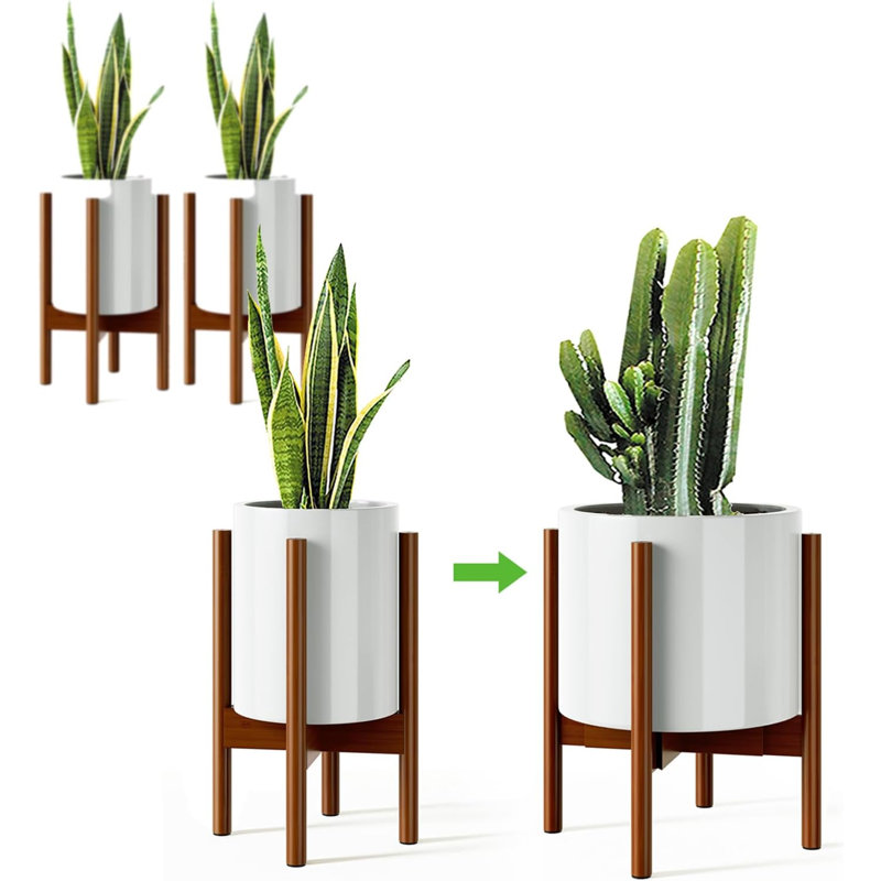 Paquet de 2 supports à plantes modernes Mid Century