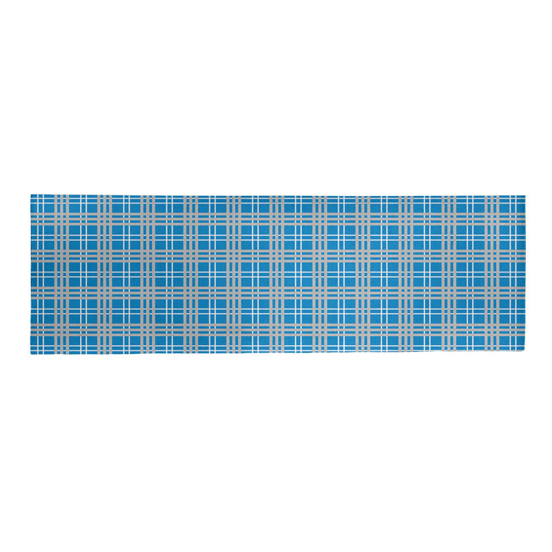 Tapis à carreaux bleu, Tapis de couloir 2 pi 6 po x 8 pi