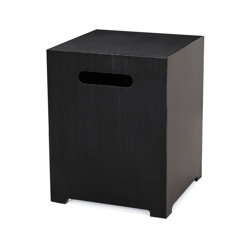 Multi - Functional Iron Tank Holder Used As Side Table Powder Coated Frame Dark Gray No Assembly 15.59 W X D 19.91 H Outdoor Space Beautify Finish Decor Upgrade