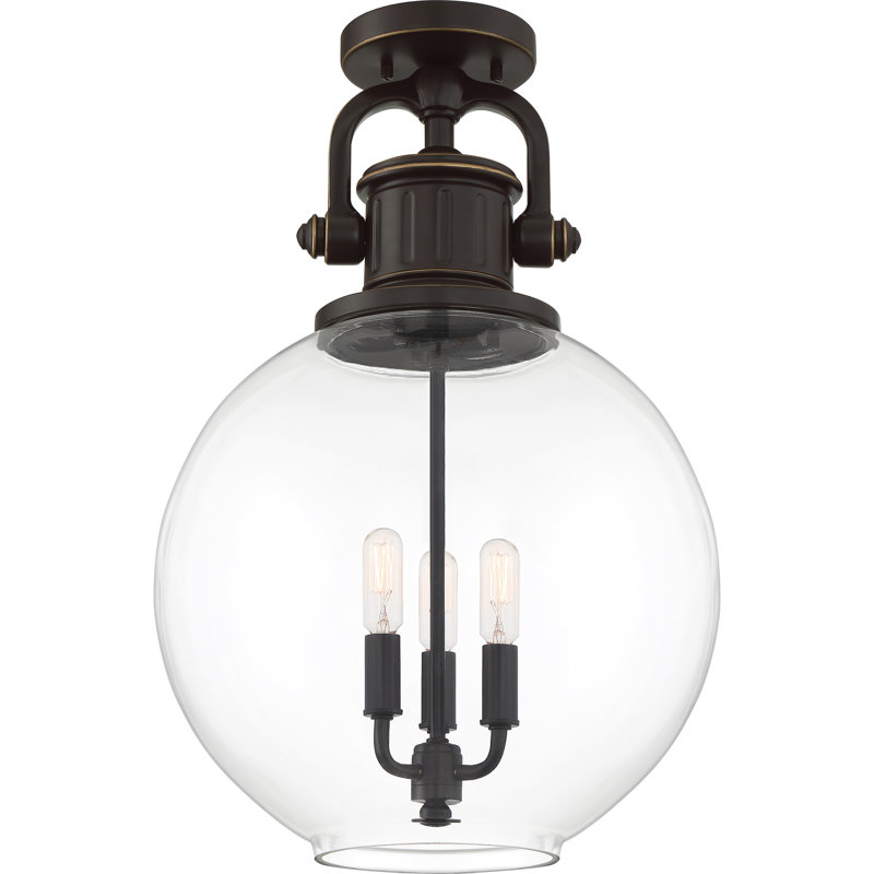 Lustre sphère 3 lumières Knowle, Bronze palladien