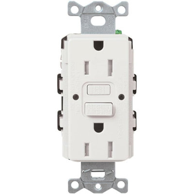 Réceptacle bidirectionnel GFCI Lutron inviolable, CAR-15-GFST-WH, blanc