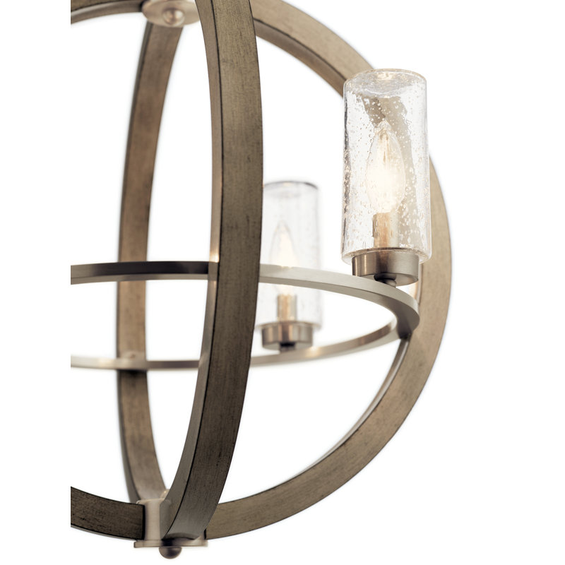 Lustre d'extérieur 4 lumières H 23 po, Gris antique vieilli