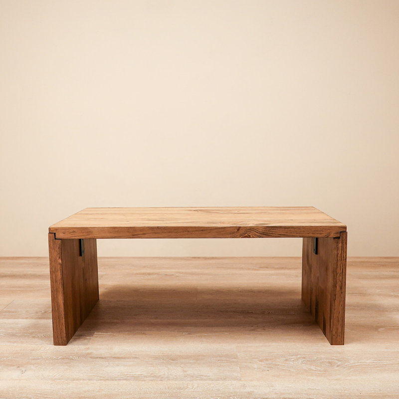 Table basse en bois massif Branda, H 15 po x L 36 po x l 18 po, Chêne vieilli