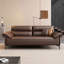 Causeuse modulaire en cuir véritable Coffee Coffee-1244767094