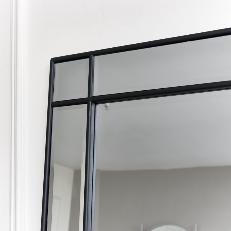 Aaidyn Metal Flat Mirror, 180cm H x 80cm W, Black