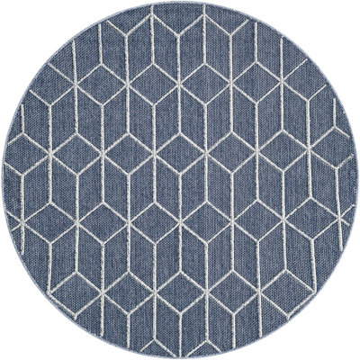 Tapis contemporain bleu Ohanlon