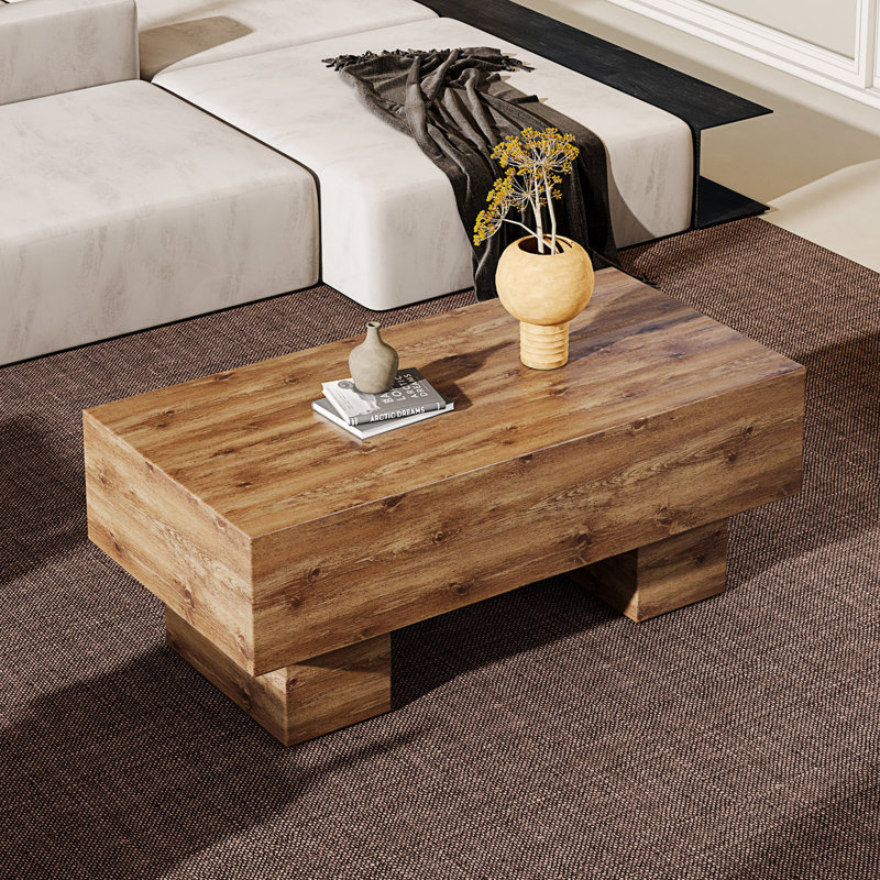Table basse moderne, table basse rectangulaire, table centrale, Bois, Bois