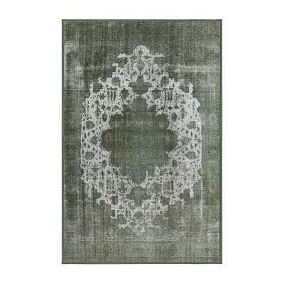 Tapis oriental vert / blanc Henri