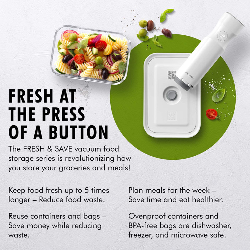 Zwilling J.A. Henckels Fresh & Save 7 Piece Vacuum Sealer Bag Set with Food Storage Containers