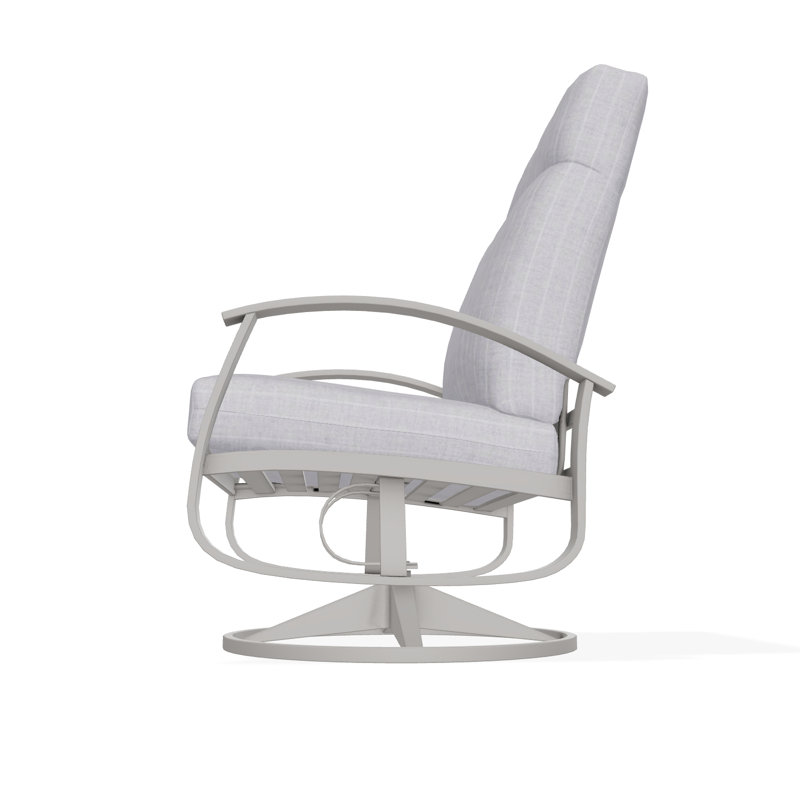 Belle Isle Outdoor Lounge Chair, Warm Gray, Ticking Fog