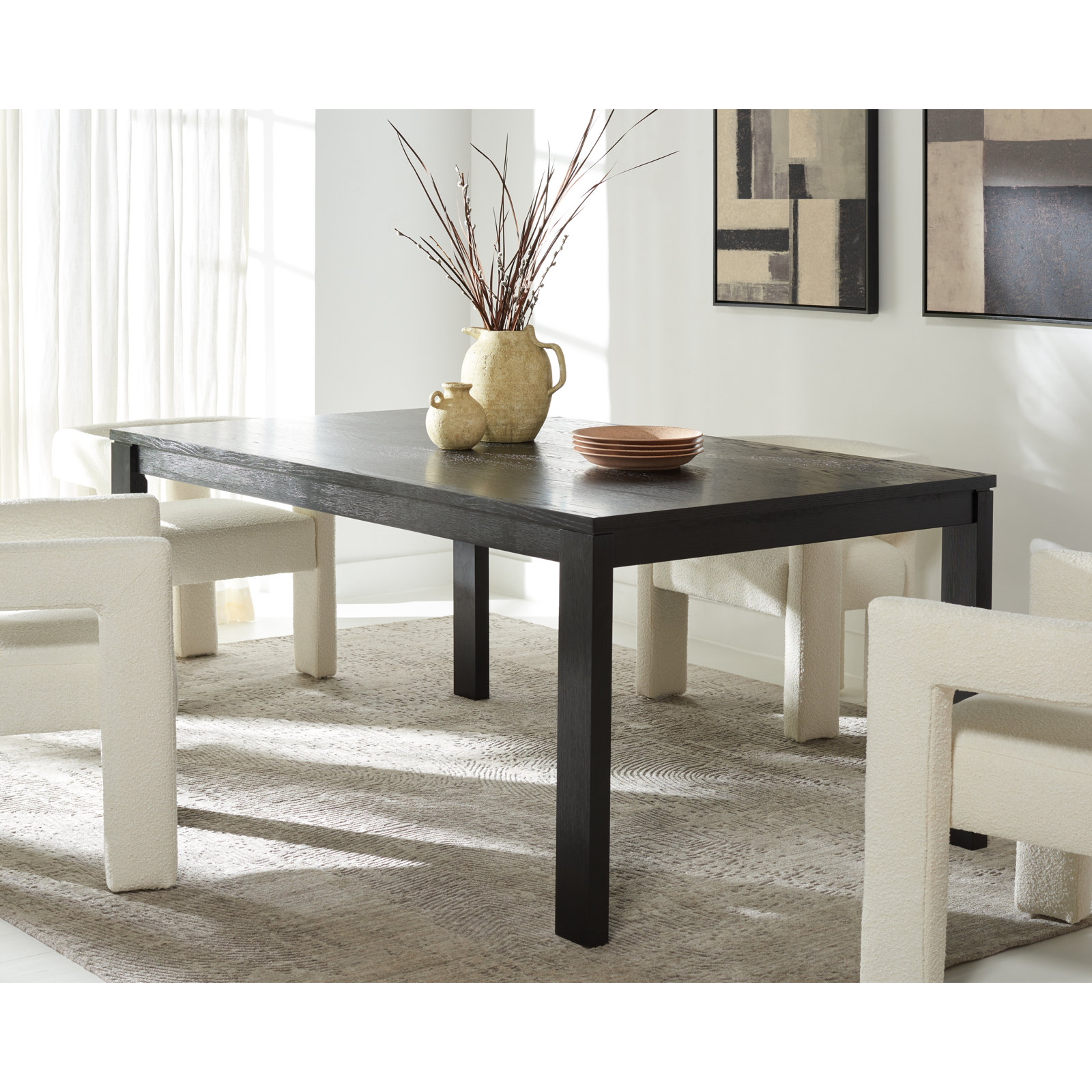 Trudie 70" Dining Table, Black, 30"H x 70"L x 40"W