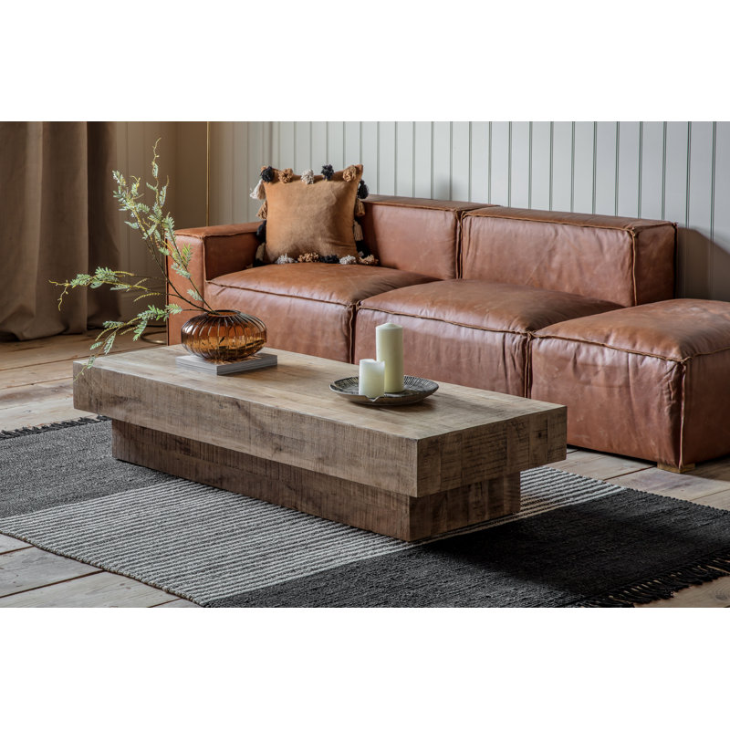 Kingsburg Solid Wood Pedestal Coffee Table