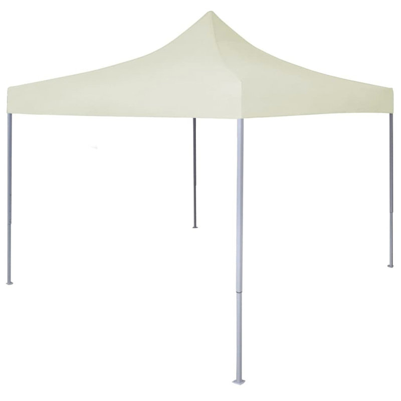 Steel Pop Up Gazebo, Cream, Silver, 315cm H x 200cm W x 200cm D