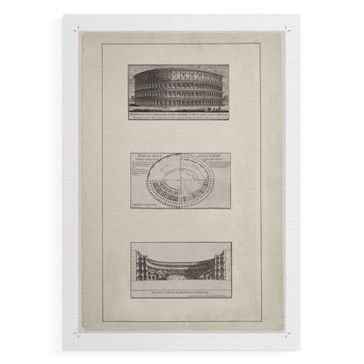 Vintage Sketch CVII -Canvas Print Only - NOT FRAMED