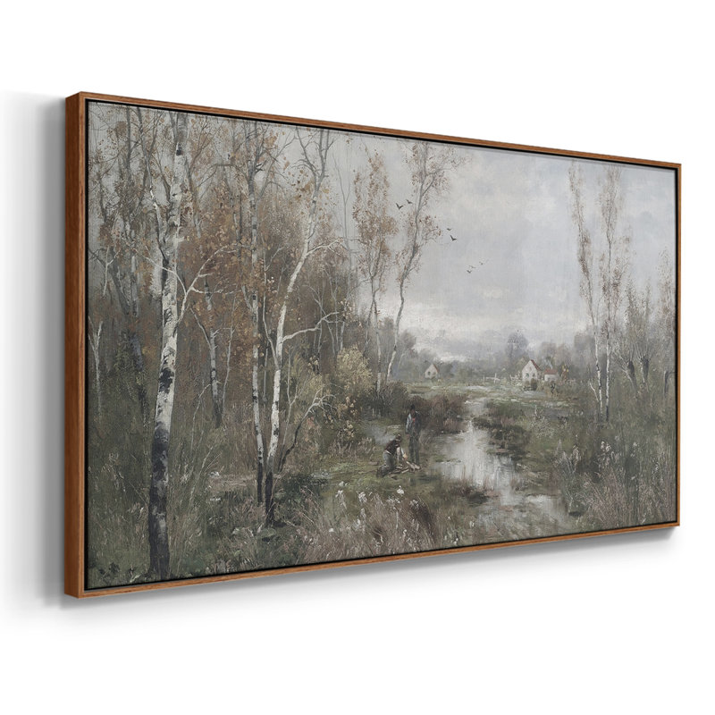 Série paysage - DCL XXVI - Toile tendue avec châssis encadré - Prêt à être accroché, H 25 po x l 49 po, Blanc