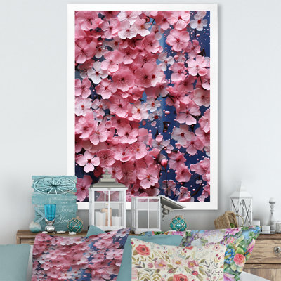 Fleur de cerisier rose - art mural cerisier en fleurs