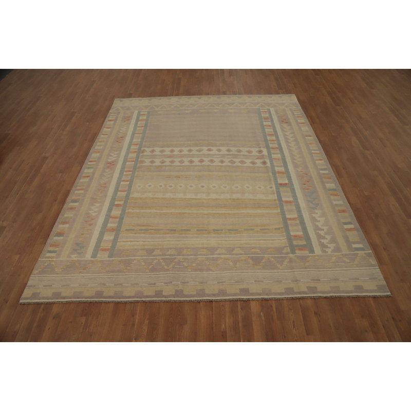 Tapis géométrique à tissage plat kilim