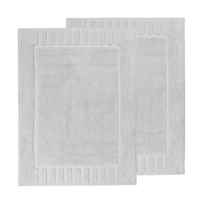 100% Cotton Thick Geometric Border Washable Bath Mats 