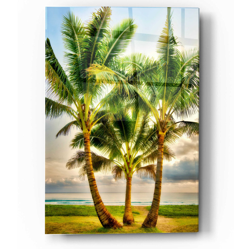 Triple Palm Triple Palm par Dennis Frates - impression sans cadre, H 16 po x l 12 po x P 0,13 po