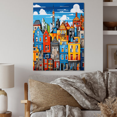 City City Popart II - salon d'art mural en métal Cityscapes