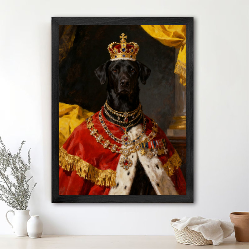Reproduction d'art encadrée noire, "berger allemand rétro", impression de style rétro, H 11 po x l 9 po