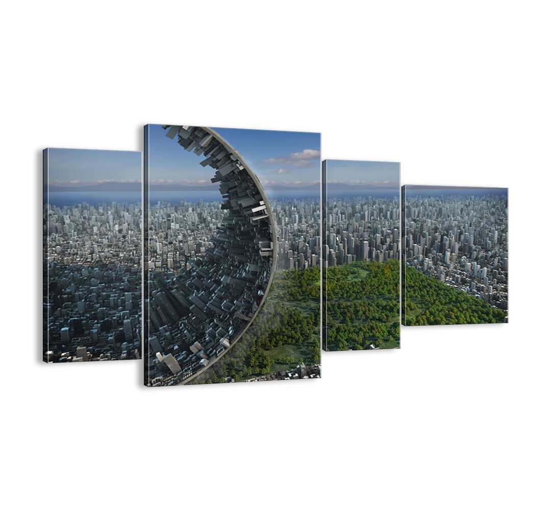 4-tlg. Leinwandbilder-Set - Grafikdruck â€žNature Is Eternalâ€�