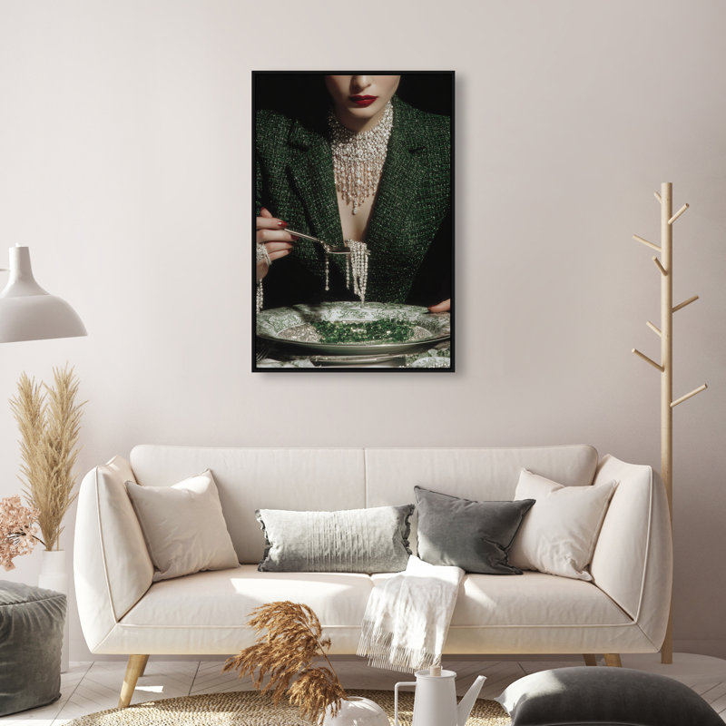 Forest Feast Print by Oliver Gal, 37"H x 25"W, Black Floater Frame
