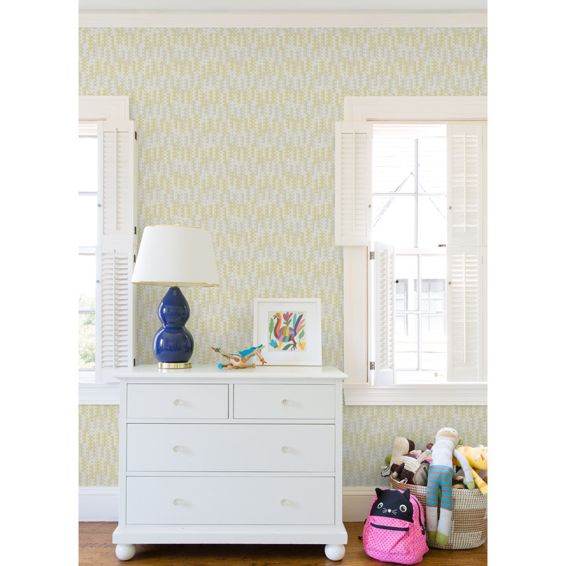 Hannah Geometric Wallpaper Roll, Yellow