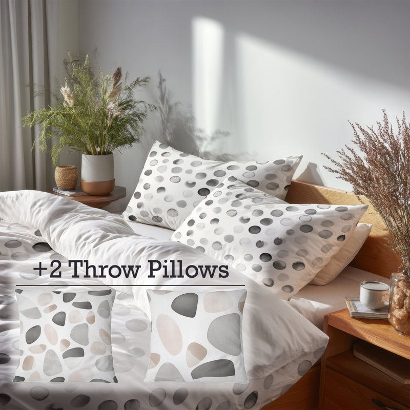 Ensemble de housse de couette moderne 5 pièces - Ensemble de literie et coussin décoratif