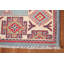 Tapis oriental géométrique Kazak bleu 5 x 6