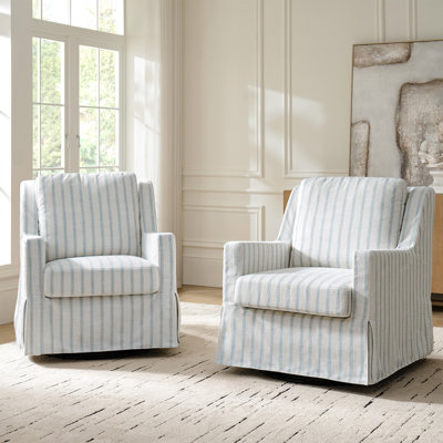 Chaise berçante pivotante en duvet et mélange de coussins 30 po Lucie