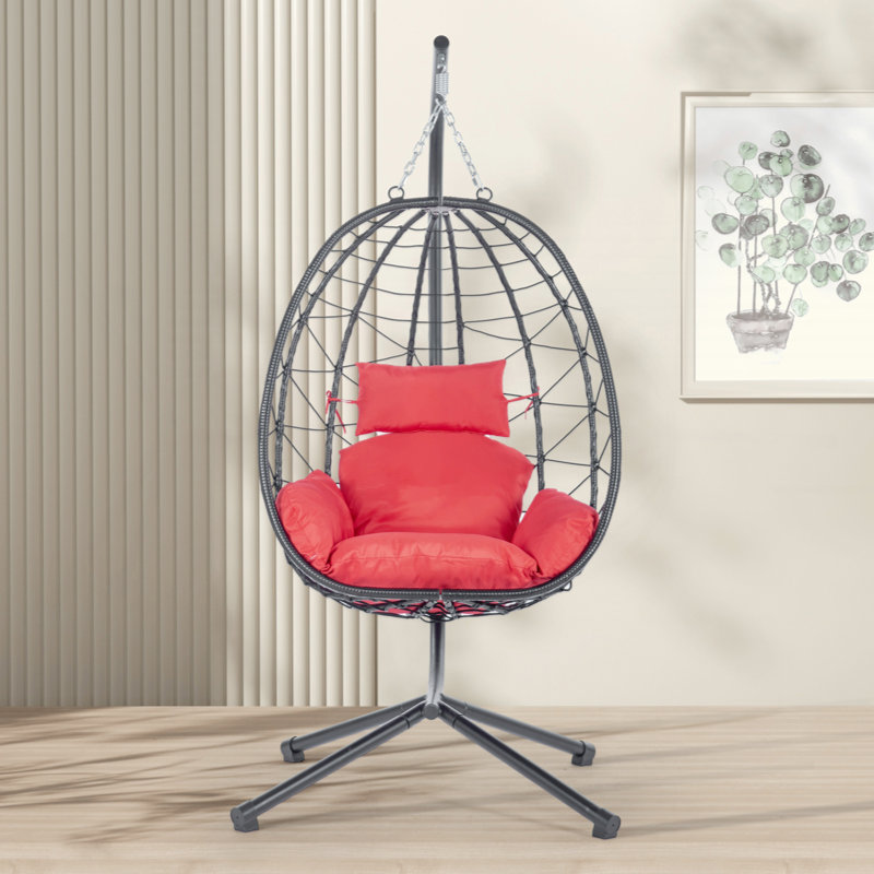Fauteuil à œufs avec support Johnoliver, Rouge