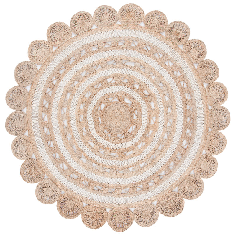 Tapis en jute tissé à la main Bergner, Rond 10 pi