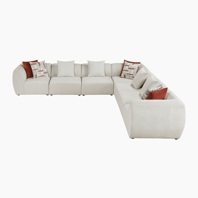 Canapé modulaire modulaire et contemporain de 159 po avec accoudoirs arrondis Humiston