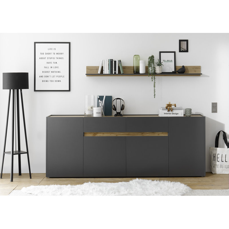 Keziah 223cm Sideboard, Anthracite