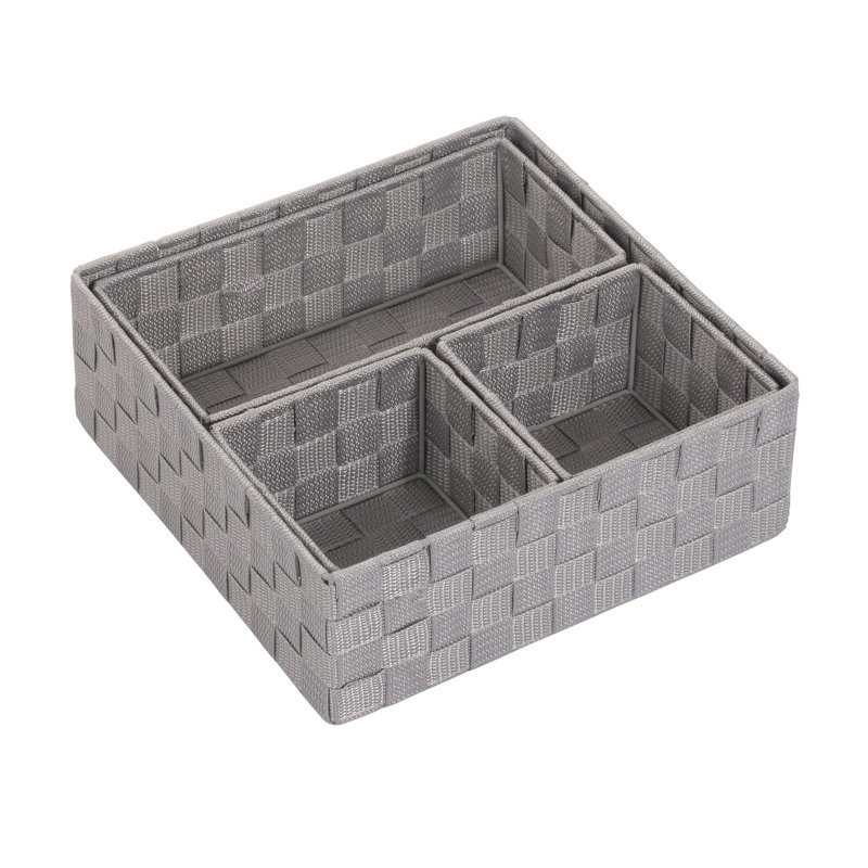 Ensemble de rangement 4 pièces, gris