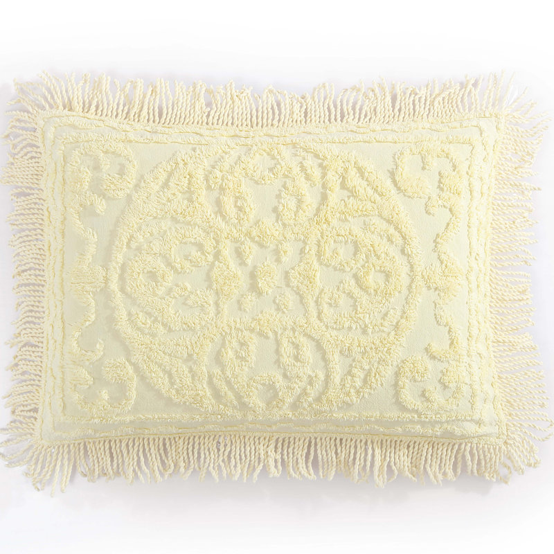 Taie décorative en chenille, Taie décorative standard, Jaune