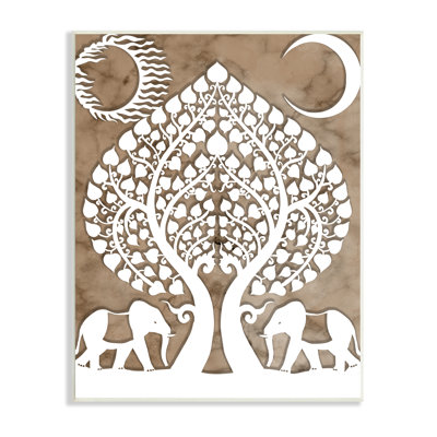 " Boho Elephants Tree Of Life Sun Moon " by Daphne Polselli