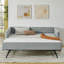 Lit de jour rembourré confortable avec lit gigogne, idéal pour la détente et l'espace de couchage supplémentaire, avec tissu en lin et rayures verticales-1759091555-1759091549