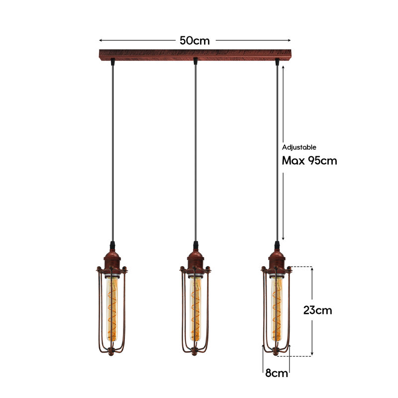 Ellayne 3 - Light Kitchen Island Pendant, No