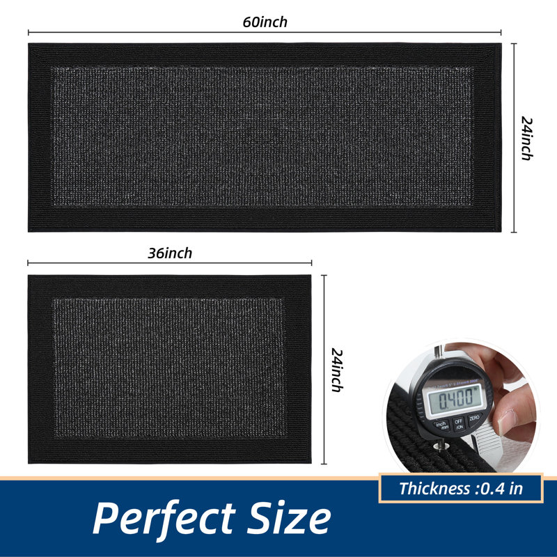 Kitchen Mats Set of 2 Non-Slip Kitchen Rugs for Floor, Absorbent and Stain Resistant Kitchen Runner, Machine Washable Rugs for Kitchen, Laundry & Sink